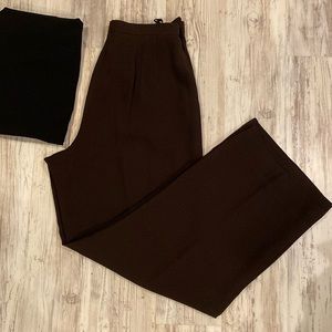 💯 Silk Brown Worth career pants high waist wide leg
